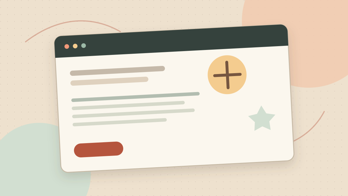 Illustrated browser window with a fresh page ready to publish